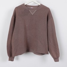 Vintage 90s Russell Sweatshirt Boxy XL Cropped Chocolate Earthtone Made in USA