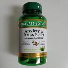 Nature’s Bounty Anxiety Stress Relief Ashwagandha 90 Tablet Exp 2027+