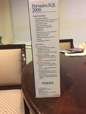 Authentic And Commercial $4995 Pervasive.SQL 2000 Server 10 Authentic And Commercial $4995 Pervasive.SQL 2000 Server 10