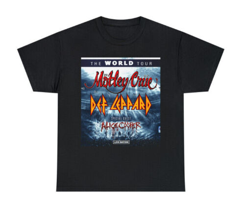 T-shirt Def Leppard Motley Crue tour 2023, chemise Wourld tour AOÛT-2023 S-5X XL DP23 - Photo 1/6