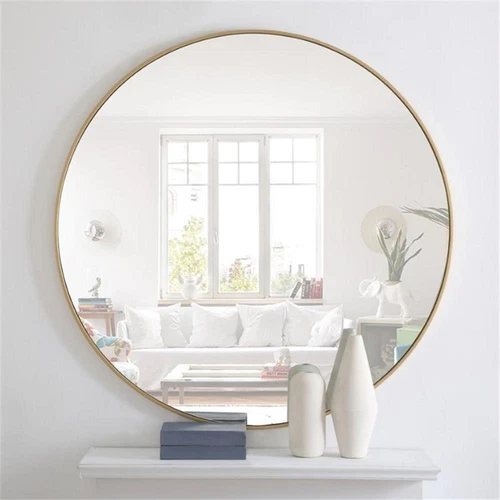 Elegant Decor Eternity 48" Round Metal Frame Mirror in Brass - Picture 5 of 10