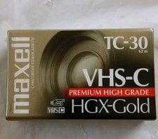 Maxell TC-30 HGX-Gold VHS-C Camcorder Tape NEW Sealed