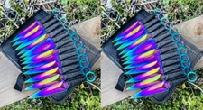 24pc Rainbow Ninja Throwing Knife Set Hunting Combat Naruto Kunai Knives New