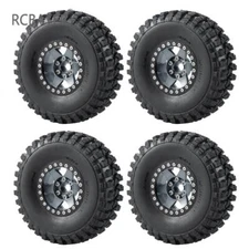 RCBATER 4PCS 1.9'' Beadlock Wheel Rims Tires for RC Crawler 1/10 SCX10 D90 TRX-4