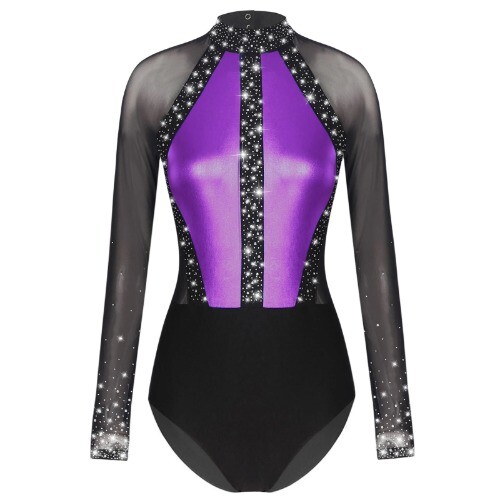 Damen Metallic Turnanzug Bühne Performance Body Tops Party Kostüm - Bild 27 von 31