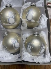 4 Vintage Glass Christmas By Krebs Snowman Ornaments Made In USA