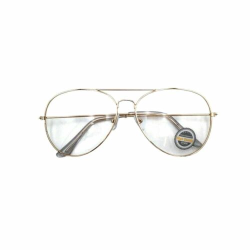 Brand New Clear Lens Aviator Glasses Fashion Sunglasses Mens Women Retro Unisex - Picture 1 of 4