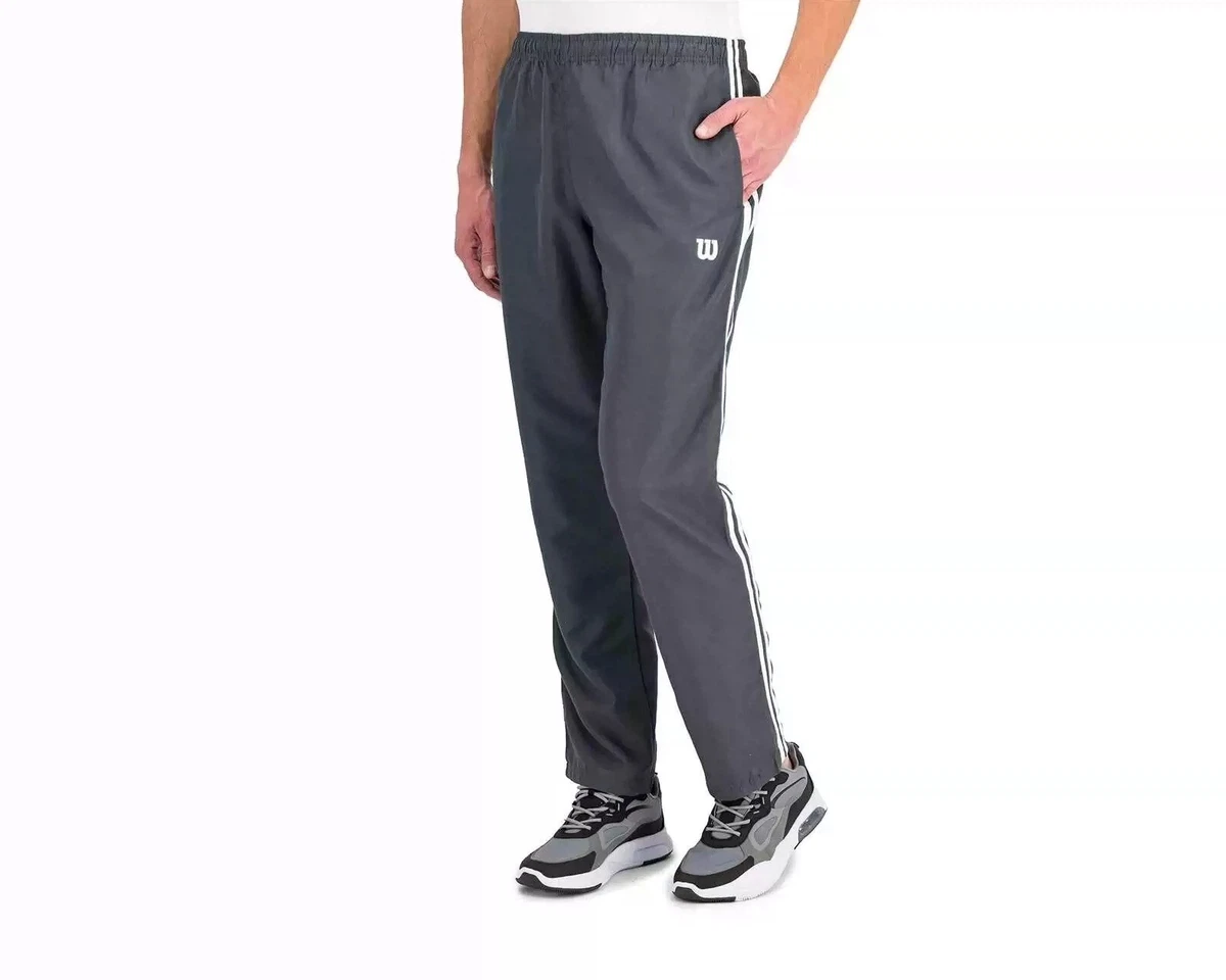 Wilson Men Track Pants - Black/Blue/Grey - Running Training Fitness Tennis