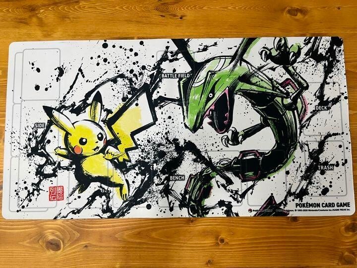 Pikachu Rayquaza Playmat Sumie Ink Printed Art Mat Pokemon Center Original  Japan