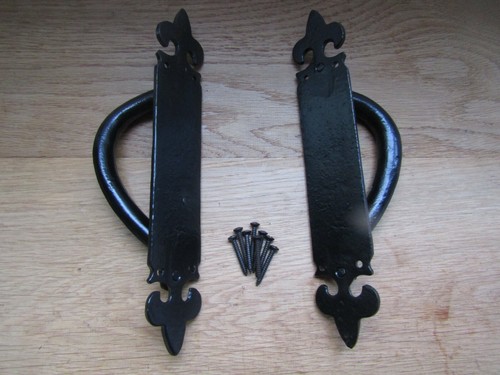 PAIR of cast iron Vintage victorian rustic pub cafe hotel door grab pull handles - Picture 4 of 4