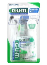 GUM Travel Kit: toothbrush, toothpaste, dental floss, Soft pick, New