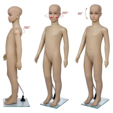 vidaXL Mannequin Child a Full Body w/ Base Realistic Display Head Turn Form US