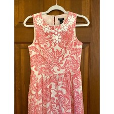 New Directions Dress Women Size 4 Pink Sleeveless Linen Knee Skimming Weddings