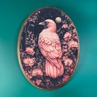 PINK CROW WOODEN DECOR, Fantasy Bird Wood Plaque, Gothic Cottagecore Animal Art