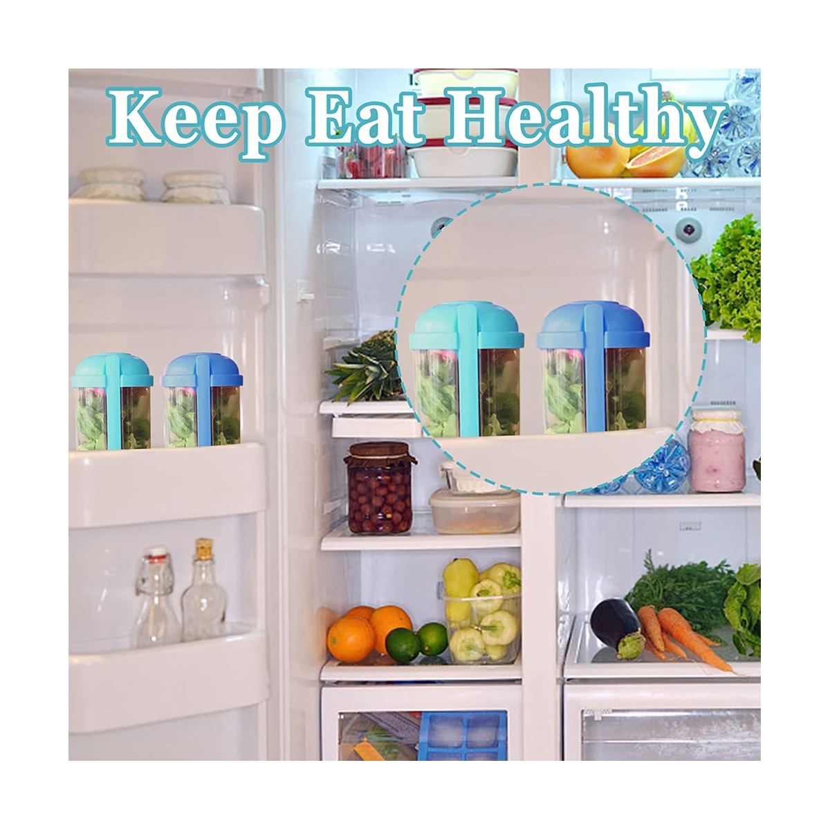 3Pcs Salad to Go Container with Fork and Salad Dressing Holder B1I5