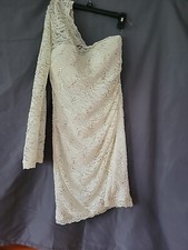 Sequin Hearts white Lace Long one Sleeved  Mini Dress size 11