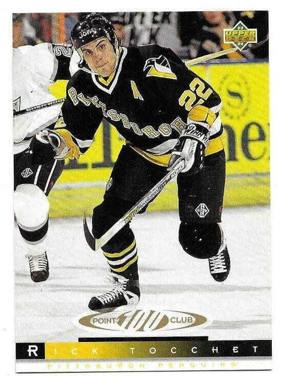 RICK TOCCHET 1993-94 UPPER DECK 100 POINT CLUB CARD NEAR MINT+ CONDITION