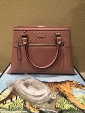 100% Authentic GUCCI Guccissima GG Pink Leather convertible crossbody Large Tote