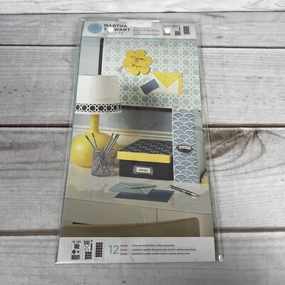 Martha Stewart Crafts Laser -Cut Stencils Geometric Design Paint Blue