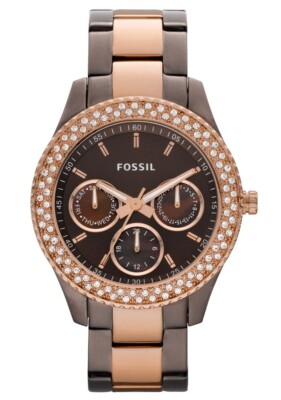 Fossil Stella ES2955 Crystal Accent Bezel Multi Function 