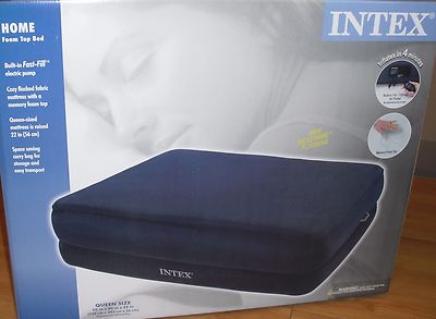 NEW INTEX AIR BED Queen Memory Viscoelastic Foam Top Airbed Mattress