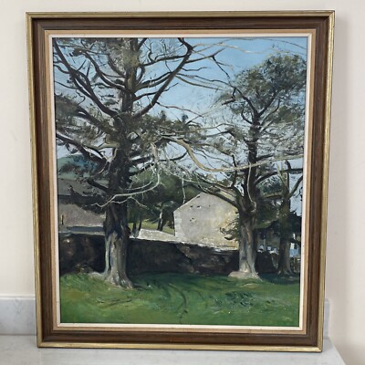 Gordon Miles Lake District Little Langdale Two Trees Kunst Acryl 70x81cm (M)