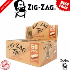 Zig-Zag Unbleached Rolling Paper Tips – Original Size, 50-Pack (50 Tips Each) |