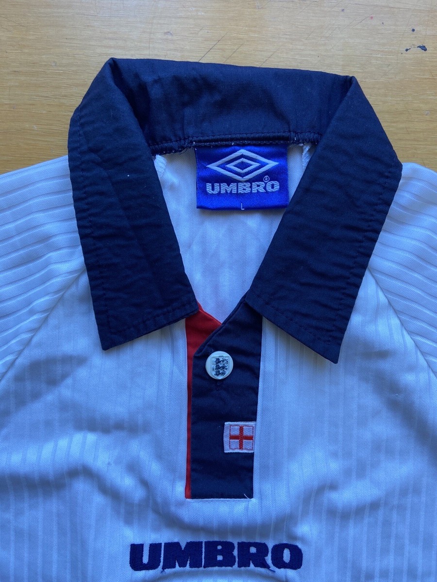 ENGLAND 1997 1998 HOME FOOTBALL SHIRT SOCCER JERSEY UMBRO sz L MEN