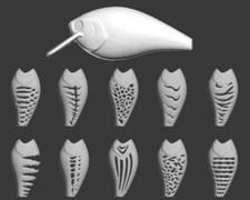 wLure Hard Plastic 3D Stencil Fishing Lure Crankbait Blank Body UPHC25