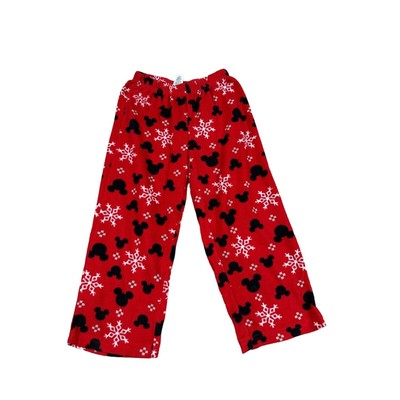 kids Mickey mouse pajama bottoms size 6 fleece warm winter Christmas girls boys