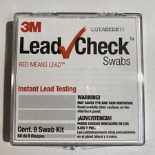3M Lead Check Instant Lead Testing Swab Kit.  Contains 8 Swabs. NEW