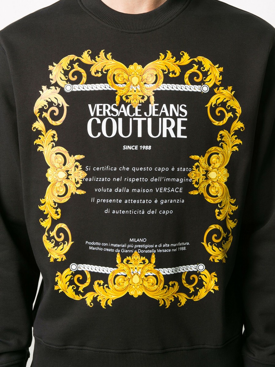 その他 VERSACE JEANS FW24 SWEATSHIRT WITH LOGO (77HAIE05 CF00EG89) VERSACE JEANS COUTURE LOGO PRINT SWEATSHIRT-BLACK. | eBay