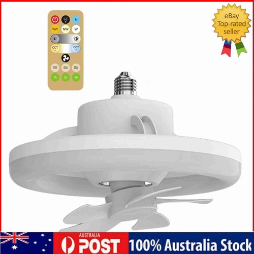 48W Ceiling Fan Light Fixture Dimmable E27 LED 3 Wind Speeds Remote