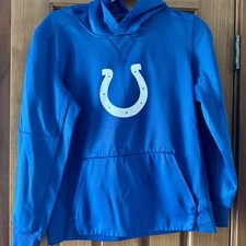 Nike Indianapolis Colts NFL Hooded Sweatshirt Size Large 14/16 Blue Therma Fit