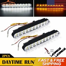 2X Car Daytime Running DRL Light Driving Signal Turn Fog Lamp White Amber 30LED