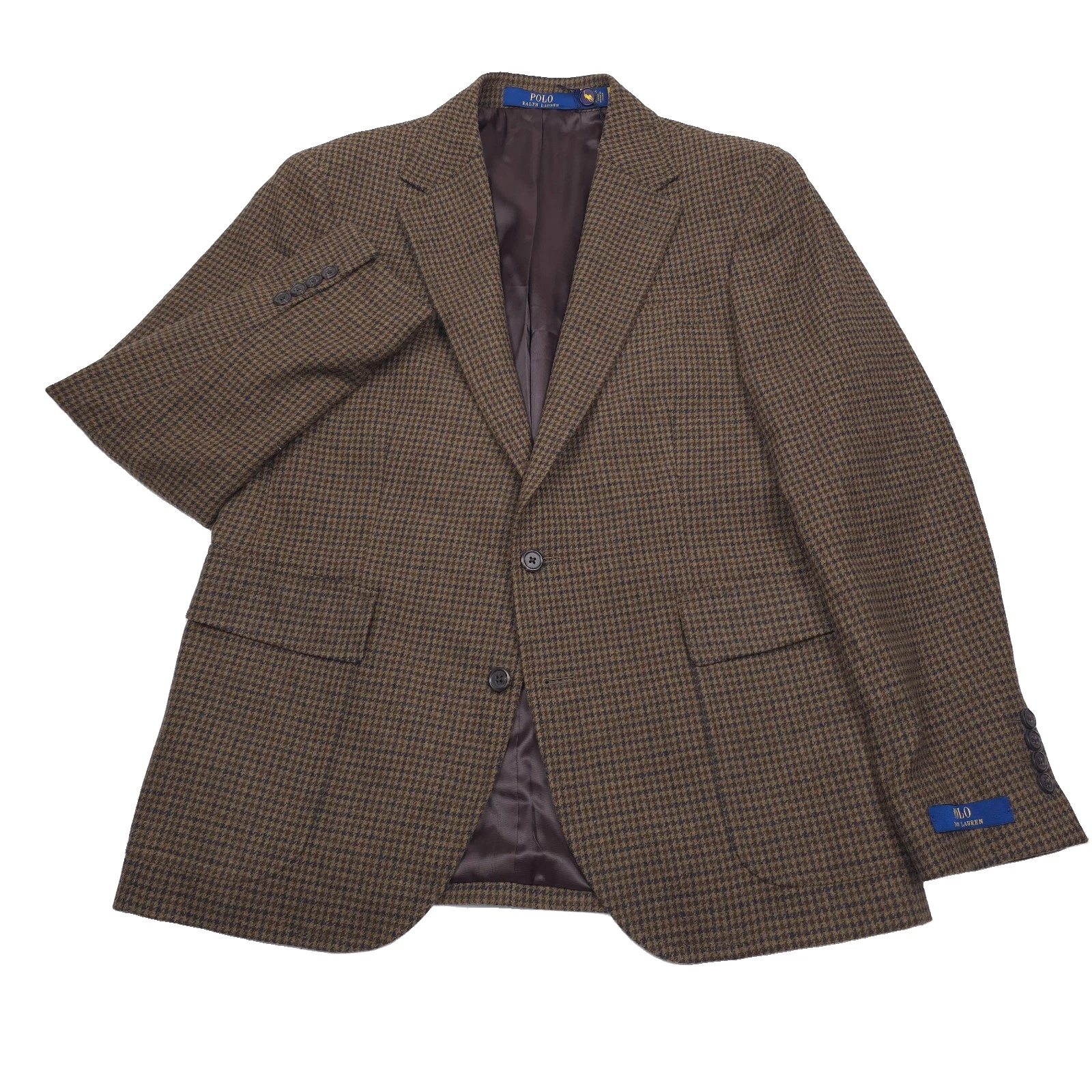 Polo Ralph Lauren Houndstooth Wool Sport Coat Mens 40S Short Modern Dark Green image 1