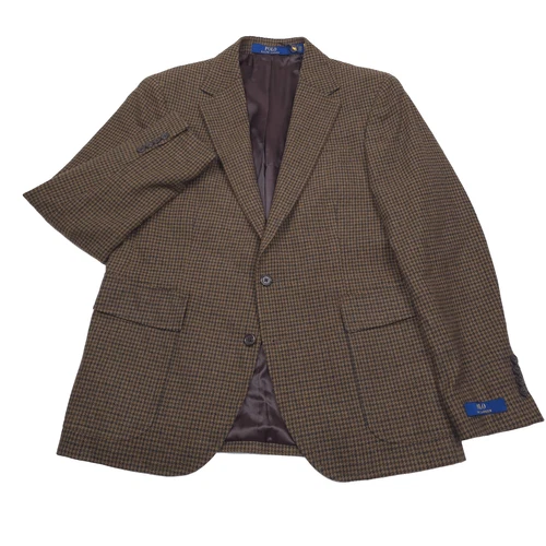 Polo Ralph Lauren Houndstooth Wool Sport Coat Mens 40S Short Modern Dark Green - product listing photo