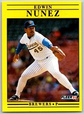 ⚾ 1991 Fleer Update #U-32 Edwin Nunez Milwaukee Brewers