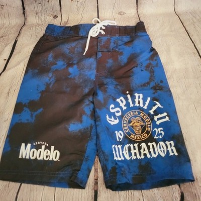 Modelo Blue and Black Men's Swim Shorts Size XS