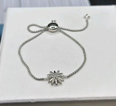 David Yurman Sterling Silver Petite Starburst Bracelet & Diamonds 