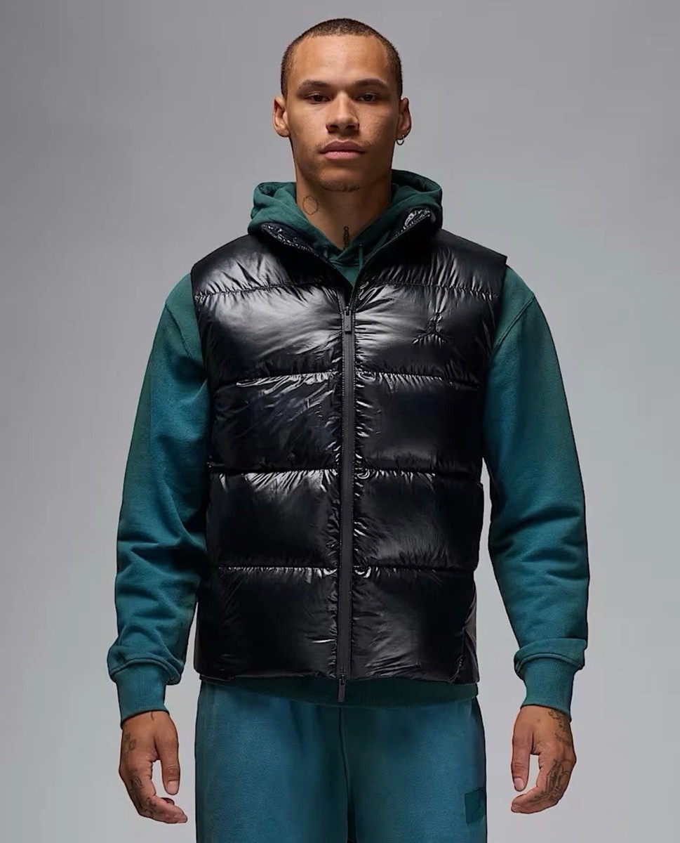 Nike Therma Fit Air Jordan Flight Down Puffer Vest Black Mens Sz