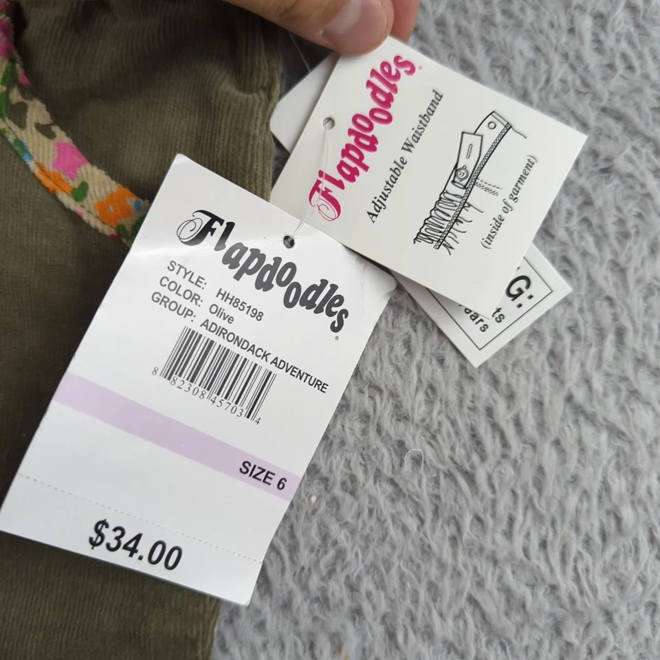 Pantalones Flapdoodles Niña 6 Verde Puños Acampanados Bordados Adirondack De Colección Y2K Foto 4 de 4