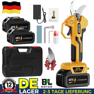 Elektrische Gartenschere-Akku Astschere Baumschere Rosenschere + 2 Akkus NEW