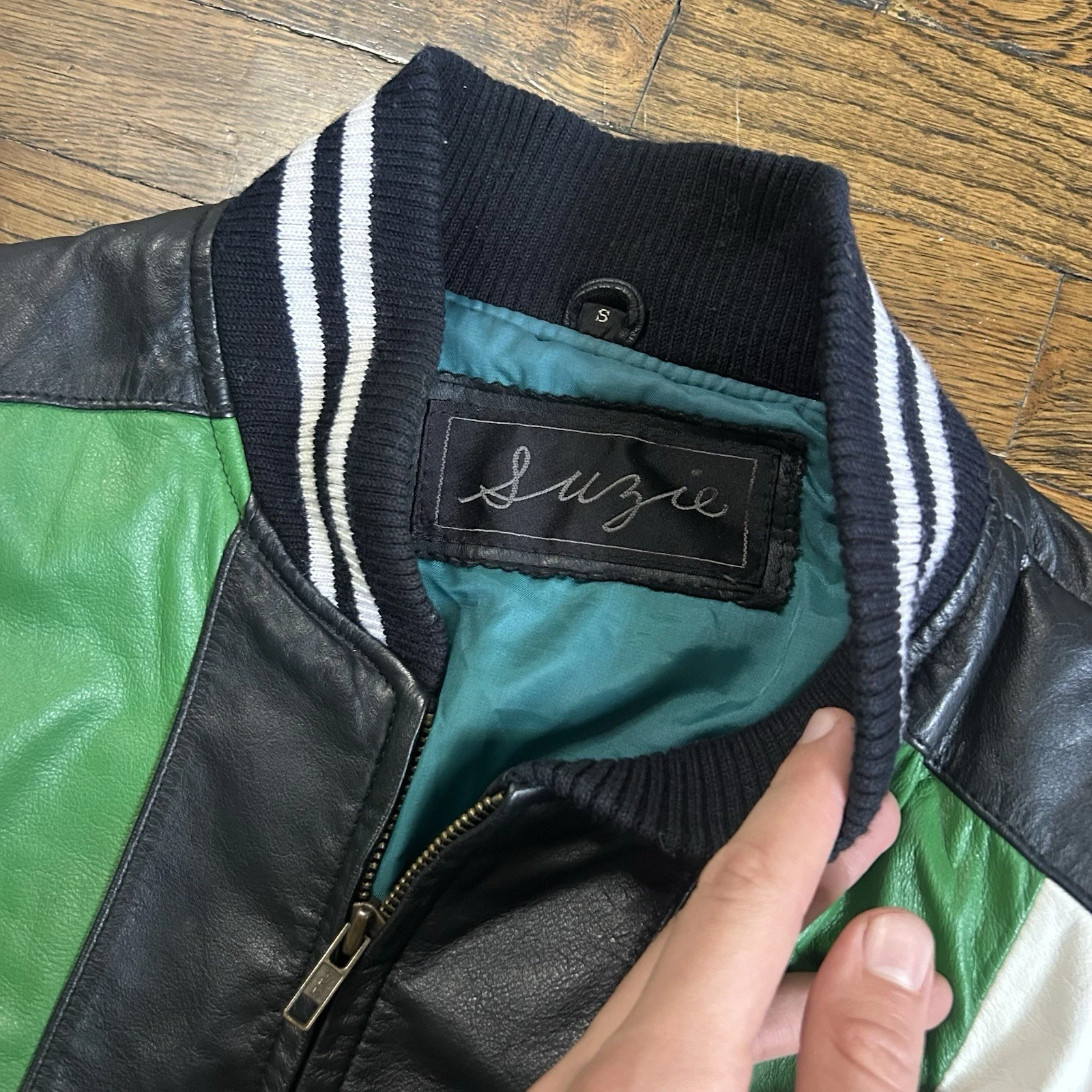 Vintage 90s Michael Hoban Wheremi Football Genuine Leather Jacket RARE - product detail image 5