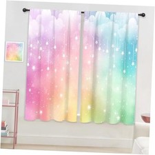 Colorful Rainbow Curtains Kids Girls Cute 42"W x 63"L Pack of 2 01rainbow