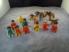 Geobra Playmobil Western Figures Cowboy Horse Lot of 14