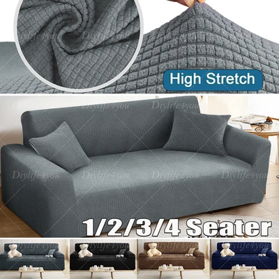 PREMIUM Elastic STRETCH SOFA COVERS Slipcover Protector Settee 1/2/3/4 Seater