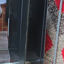 Black Modern Freestanding Display Cabinet, 2 Glass Doors, 4 Shelves 150x60x30cm