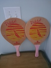 Vintage Pair of Wooden Rallyball Sportcraft Paddles