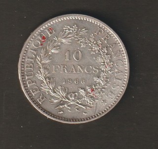 PIECE de 10 FRANCS HERCULE de 1966 en ARGENT